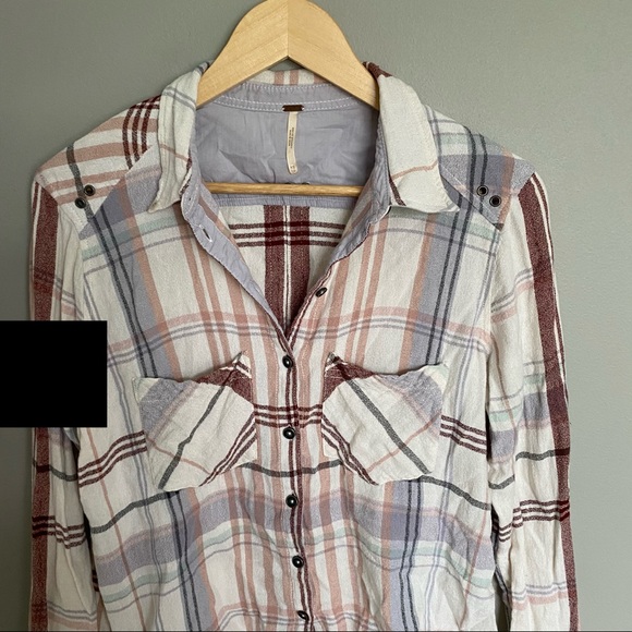 Free People Wesley Plaid Flannel Size XS - Picture 5 of 7